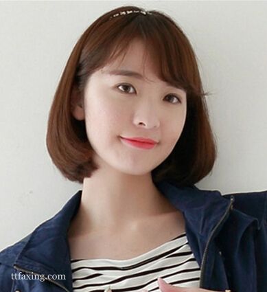甜美减龄韩式齐肩短发发型图片欣赏_流行发型